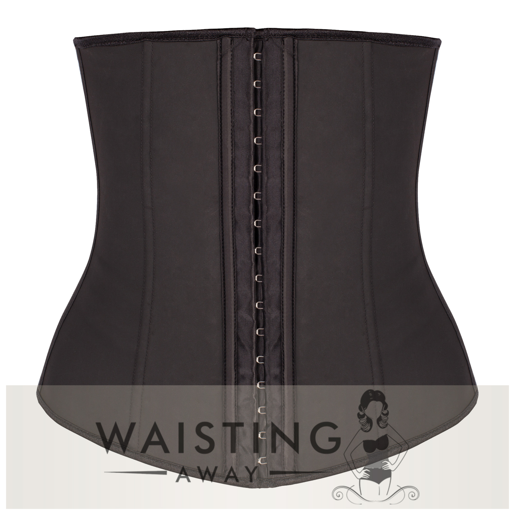 Black 9 Steel Bone Latex Waist Trainer-Dress Size 32 / 8 / M